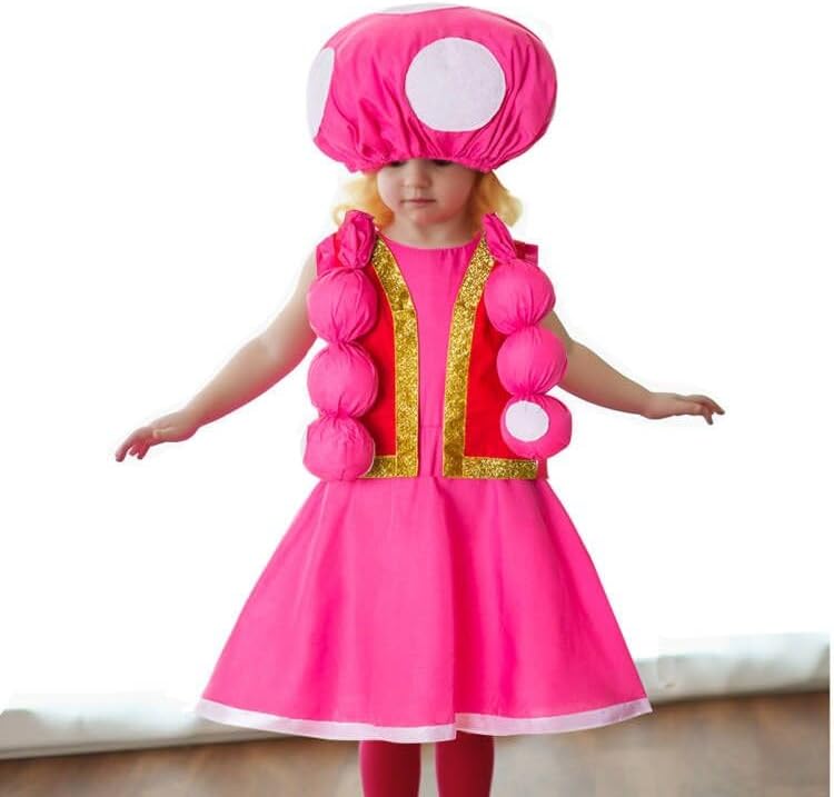 Mushroom Hat Toadstool Kids Costumes Toadette Super bros Toadstoo Outfit