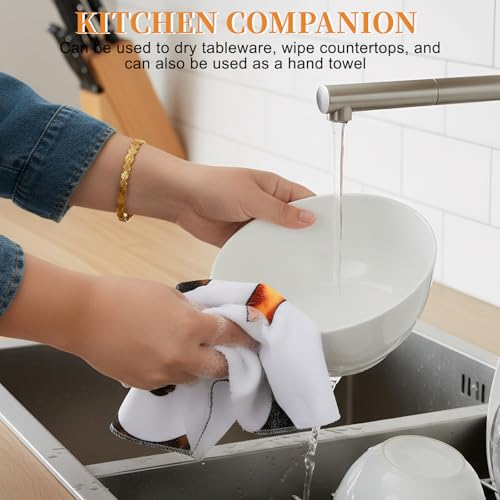 Ecofocet 4 Piezas Paños de Cocina, Patrón de Gato Toallas de Cocina, Suaves y Absorbentes, Toallas de té, Toallas de Barra, Trapos de Cocina, Decoración de Cocina, 45 x 66 CM - imagen 5
