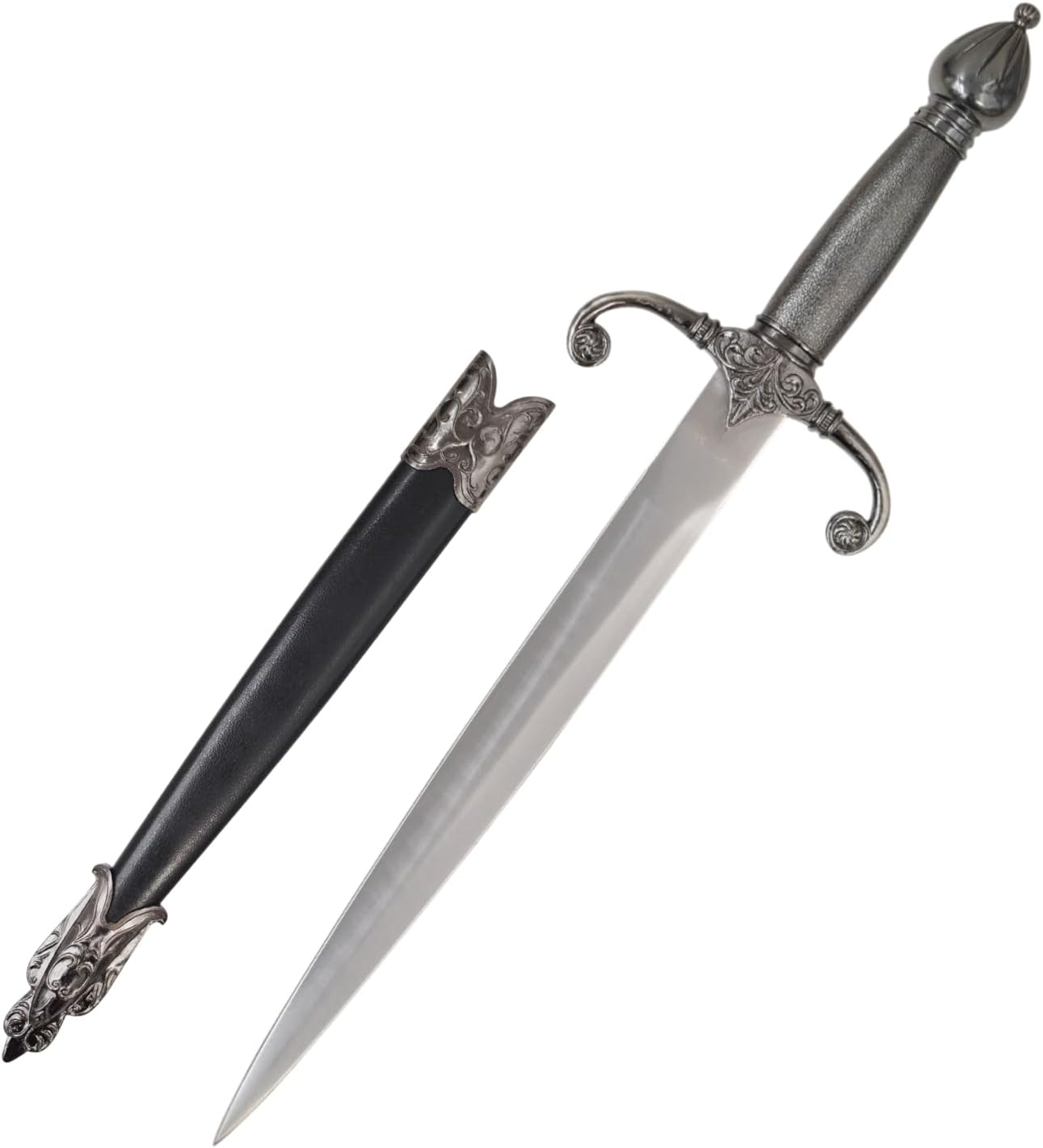 Snake Eye Tactical Medieval Knights Of Templar Historical Design Hunting Knife With Scabbard (Silver)