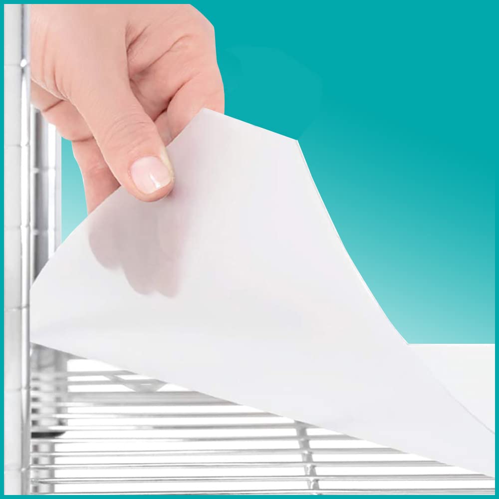 QECOR (Clear, 48 x 18 x 5) Heavy Duty Premium 0.76mm Wire Shelf Liners Set, Waterproof for Metal Rack Protector, Kitchen, Garage, Nonslip Mats for Tier Shelving Unit