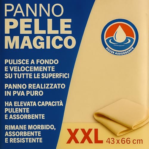 2 paños de piel para suelos de tela mágica 43 x 66 cm XXL PVA puro látex paño auuto ultra absorbente sin detergente limpieza
