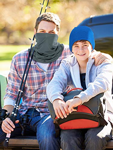 Satinior 8 Pieces Colorful Face Coverings Face Gaiters Neck Gaiter Headwear For Outdoor Cycling Fishing (Black, Grey, Blue, White, Khaki, Dark Grey, Navy Blue, Army Green) #TOP4