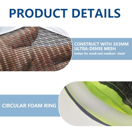 Aventik Floating Fish Basket Nylon Net Cage for Live Bait Storage, Kayak Fishing Accessories, 15.7in/40cm Height 9.8'' Diameter (Diameter of The Bottom: 9.8"/25cm)