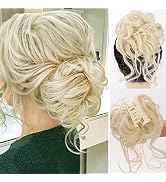 Uotp Claw Synthetic Hair Bun Messy Curly Hair Bun Chignon Elastic Ponytail Scrunchy Hair Band Hai...