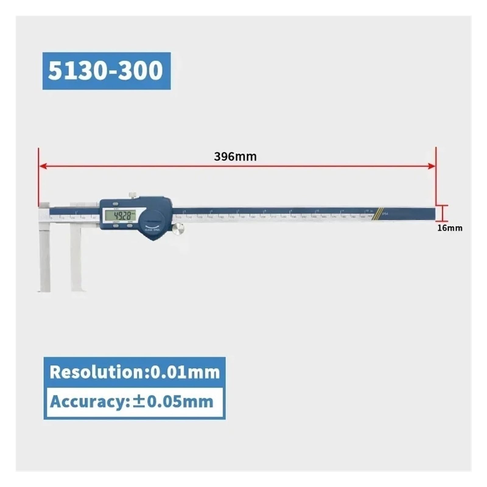Suwmiarka elektroniczna ze stali nierdzewnej 8-150/13-200/15-300 mm z wewnętrznym rowkiem,5130300
