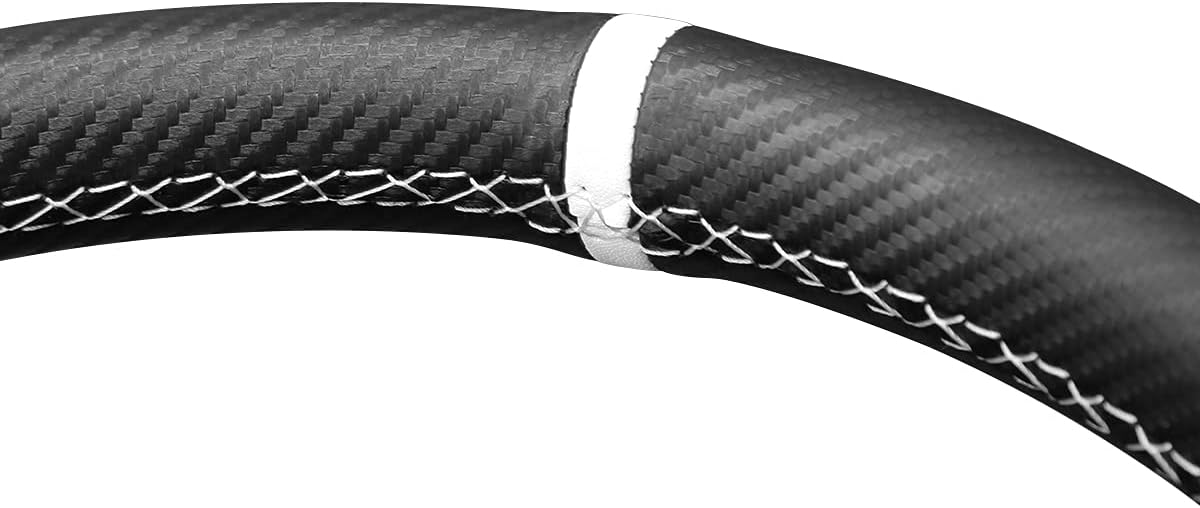 MEWANT Car Steering Wheel Cover for Mitsubishi Lancer Evolution EVO X 10 Suede&Carbon Fiber Car Steering Wrap