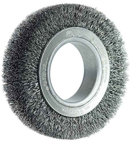 Image of Weiler 03000 4-1 /2 inch Wide Face Crimped Wire Wheel, .006 inch Steel Fill, 2 inch Arbor Hole, Made in The USA