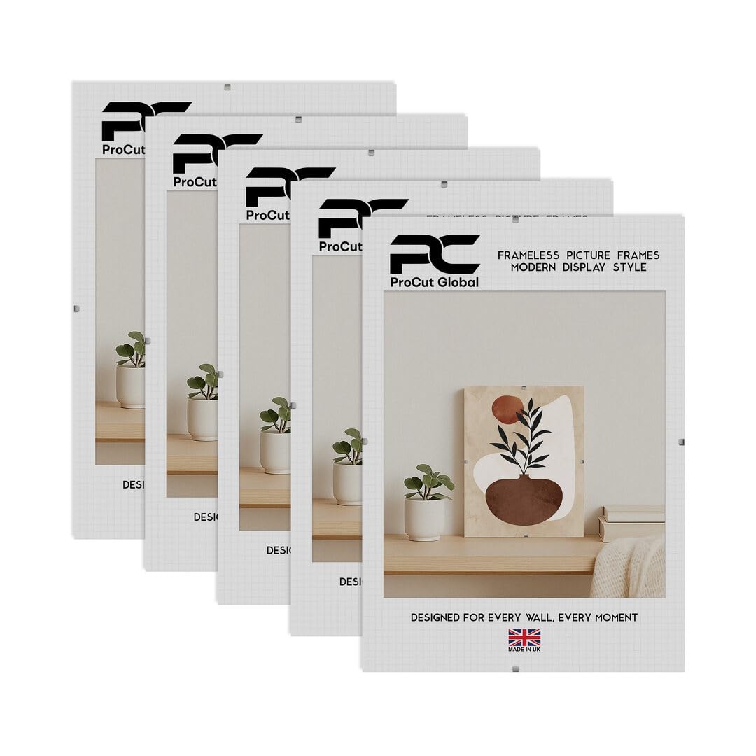 Procut Global 7x5" Frameless Clip Picture Frames For Photos - Pack of 5 — image 1