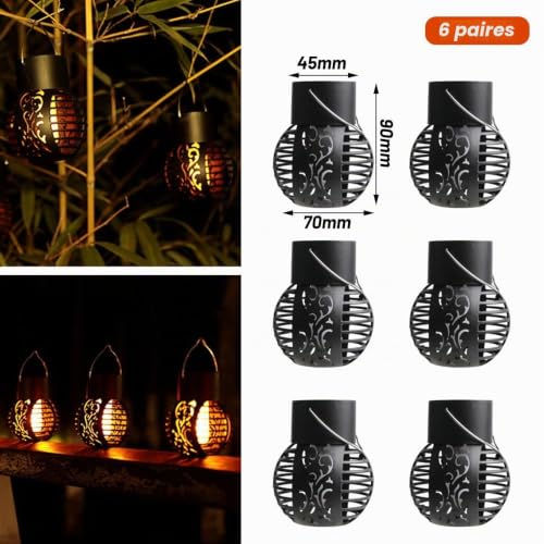 Lanterne Solaire Extérieure - Lampe Flamme pour Jardin et Torches d'Extérieur (6 PCS) – vue 2