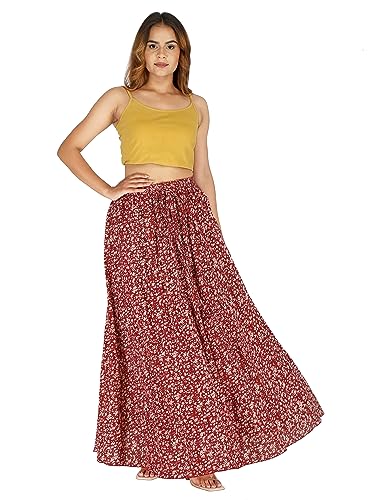 Image of Sttoffa Cotton Printed Women Wear Maxi Long Skirt 40 inch inch Full Length