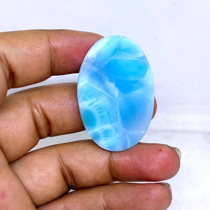 Larimar cabochon ovale 41x27mm pour création de bijoux DIY