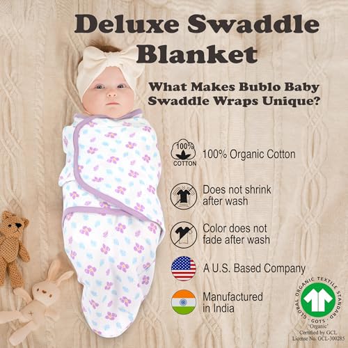 Image of Swaddles for Newborns - 3-Pack Infant Swaddles 0-3 Months - Adjustable Swaddle Sleep Sack - Soft Organic Cotton Baby Wrap for Safe & Cozy Sleep