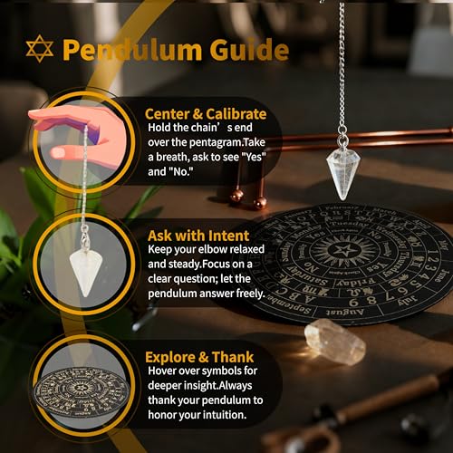 Image of Copper Dowsing Rods - 2PCS Divining Rods+Dowsing Pendulum + Divination Mat- for Ghost Hunting Tools, Divining Water, Treasure, Buried Items Etc (5, Black)