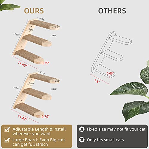Dvfroy 2 PCs Cat Wall Furniture, Wood Extra Larger Cat Perch, Cat Climbing Shelf Two Types of Mounting Screws Included… - Image 5