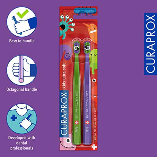 Curaprox Cs 5460 Ultra-Soft Toothbrush Set, Special Edition Happy Kids, 2 Pack #TOP3