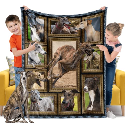 Greyhound Dog Blanket for Boys Girls Kids, Greyhound Gifts for Girls Boys,Toddler Baby Blankets and Throws for Birthday Christmas Couch Bed 40" x 50"