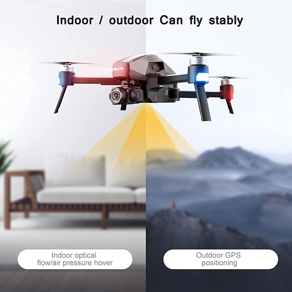 5G WiFi FPV Quadcopter with Brushless Motor GPS Drones with 6K Camera RC Quadcopter with 2-axis Electronic pan/tilt Foldable Drone with Triple Positioning Function 2 Batteries