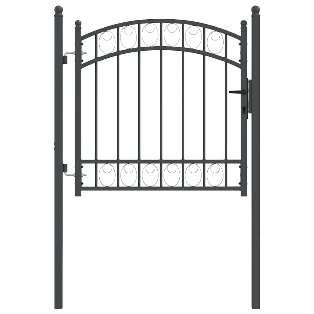 vidaXL Cancello per recinzione EMMEN 100 x 100 cm, Sicurezza per Giardino e Terrazza, Cancello in Acciaio Moderno, Barriera Resistente, Montaggio Facile