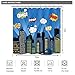 Superhero Shower Curtain Panel Buildings Cityscape City Cartoon Fabric