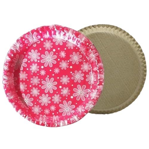 Grow Avadh 100% Biodegradable Eco-Friendly 12 Inch Paper Dinner Plates | Natural Disposable Paper Thali for Party, Dawat & Events | Heavy-Duty Desi Patri (Pack of 25)