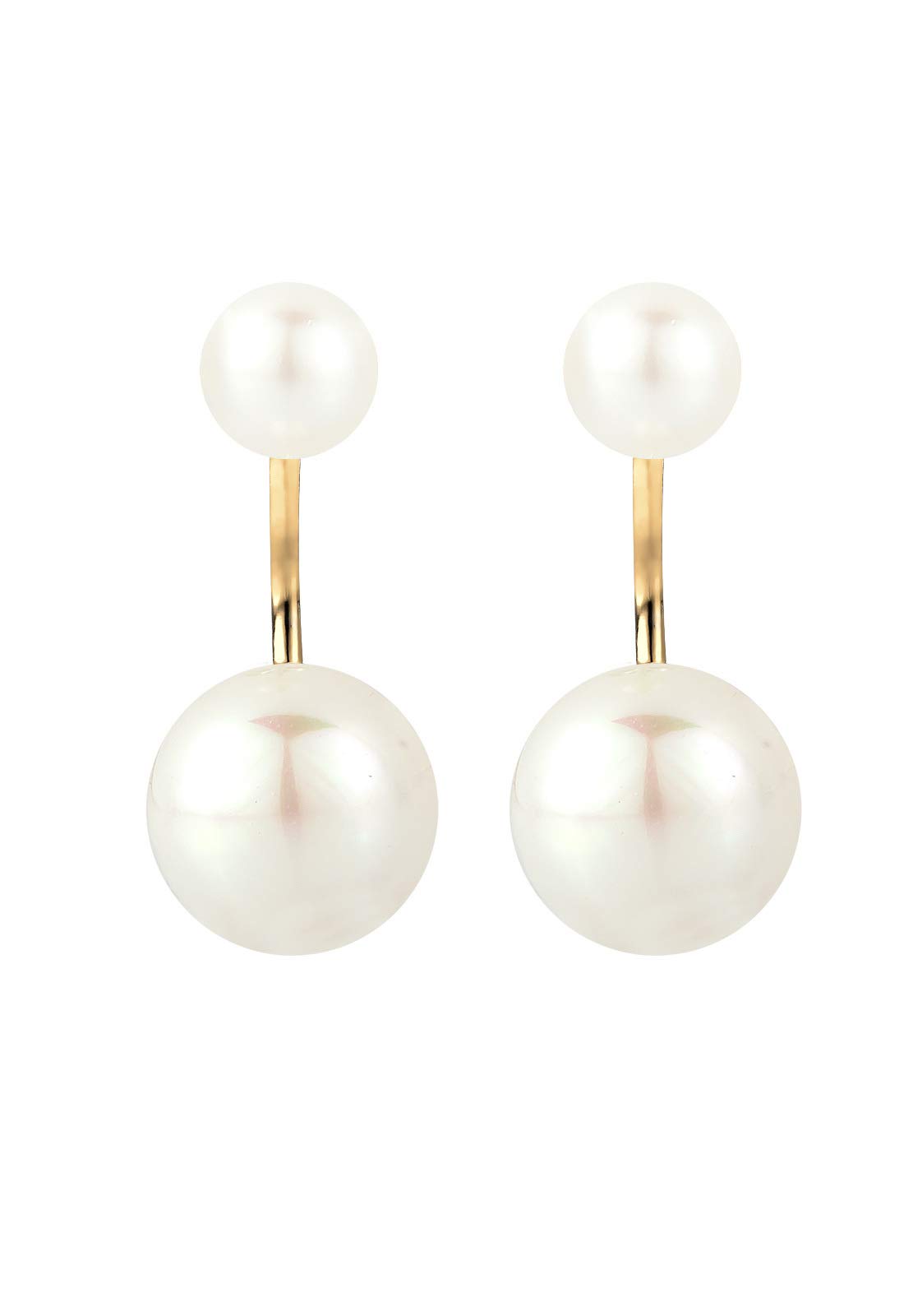 Elli Damen-Ohrhänger Front-Back Doppelohrstecker 925 Silber Süßwasserzuchtperle