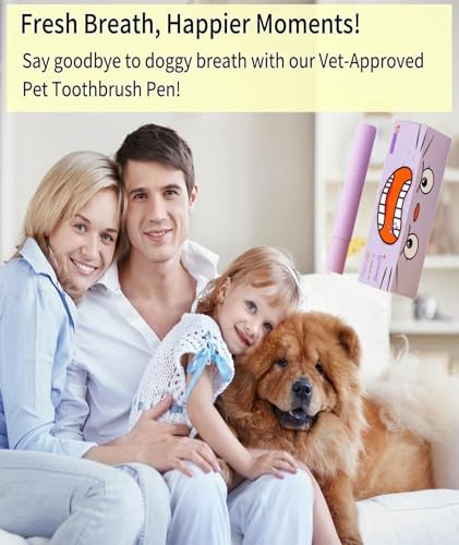 Image of Dog Teeth Cleaner, Teeth Cleaner for Dogs and Cats, All-in-One Pet Dental Care Tool with Brush and Paste, Easy to Use Teeth Cleaning Stick for Oral Hygiene, Substance Tartar Remover for Pets' Teeth