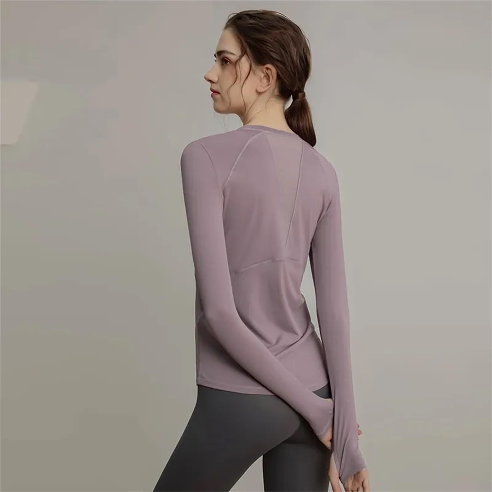 Maglietta Sportiva da Donna a Maniche Lunghe, Slim, ad Asciugatura Rapida, for Fitness, Yoga, Corsa e per Yoga e Corsa