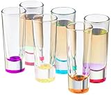 Palais Glassware Heavy Base Shot Glass Set (Set of 6) 2 Oz. (Bottom Colored)