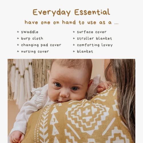Image of Mini Wander Swaddles for Newborns Muslin Swaddle Blankets - Breathable Soft Gender Neutral Receiving Blanket Baby Essentials | 47 x 47 Cotton - (Tapestry (Honey Gold)