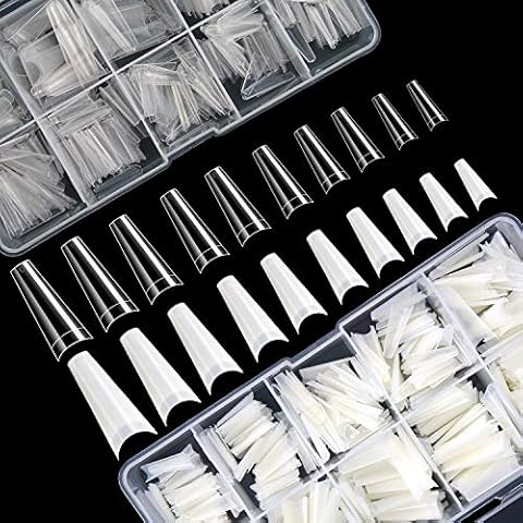 1000pcs FEBSNOW French Coffin Nail Tips Cover