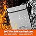 3 Pcs Fireproof Waterproof Money Important Document Bag(2000℉),Fire Proof Bag for Documents,Fire Proof Money Bag for Cash,for A4 A5 Documents Holder,Cash,Passport,Tablet,Laptop,File,Jewelry