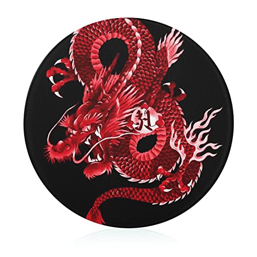 Planche à découper en verre Rouge Dragon 20 cm résistante à la chaleur