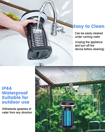 Bug Zapper Outdoor, Solar Bug Zapper, 3-In-1 Mosquito Zapper With Led Light, Cordless Mosquito Trap, Electric Bug Zapper Indoor, Waterproof Fly Mosquito Killer For Patio Home Backyard Kitchen Camping #TOP4