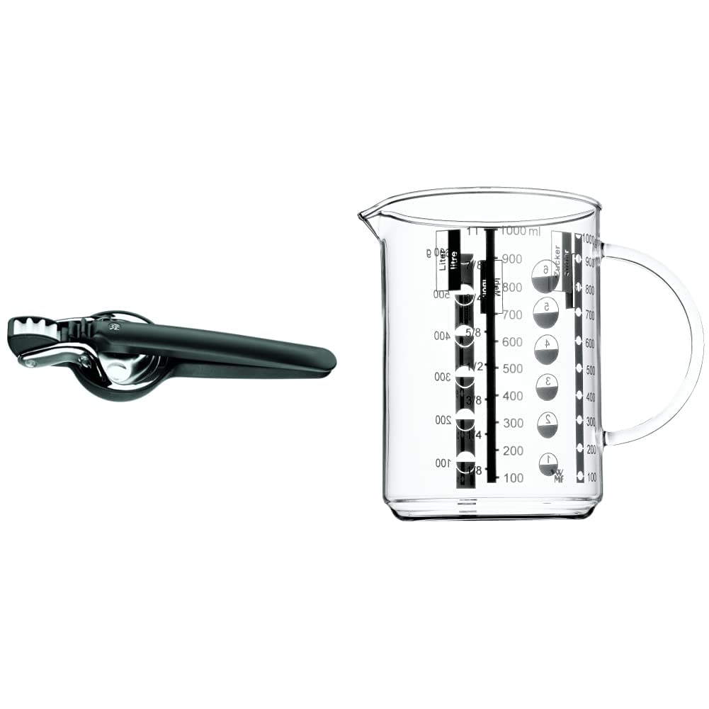 WMF Top Tools Zitruspresse manuell 8 cm, Cromargan Edelstahl, Hebel-Saftpresse & Gourmet Glas Messbecher 1l, hitzebeständiges Glas, Skalierung für Liter, Milliliter, Tassen und Gramm