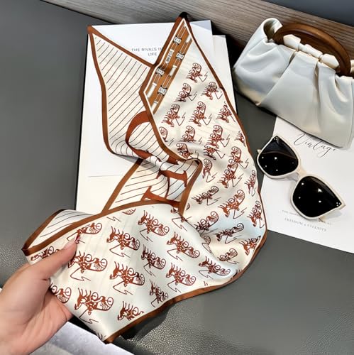 Image of Head Hair Scarf for Women,Silky Long Headscarf Purse Bag Scarfs for Handbag Fashion Satin Neck Scarves Accessories
