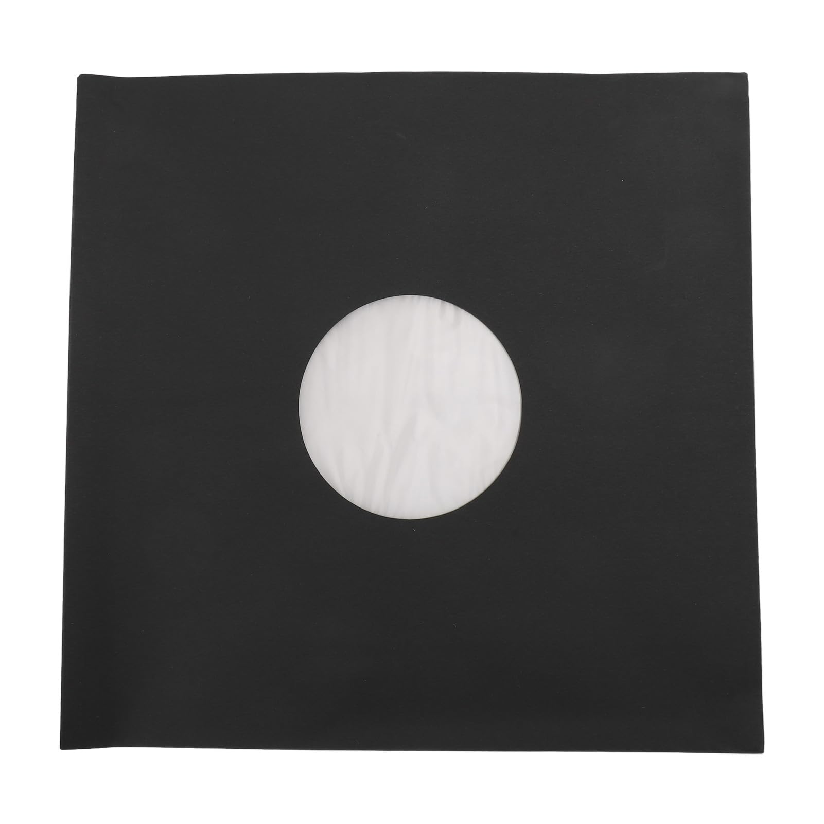 ANGGREK Buste per Dischi da 12 Pollici, Rivestimenti in Carta Kraft Nera Opaca, Cartone Spesso 350 g/m² con Foro Centrale per la Conservazione di Dischi in Vinile a 33 giri/min.