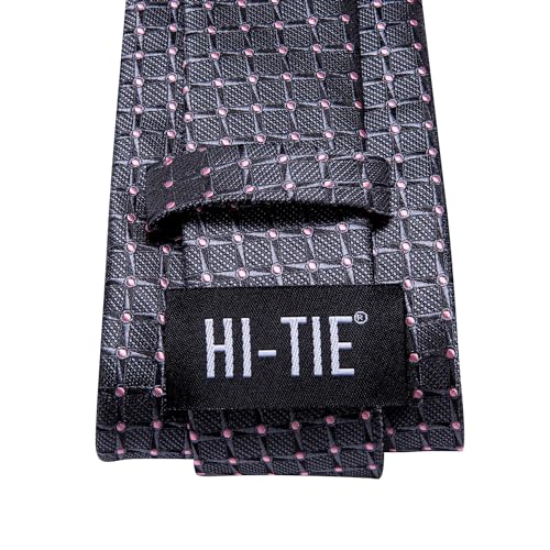 Image of Hi-Tie Mens Paisley Floral Striped Ties Set Silk Necktie and Lapel Pin for Men Pocket Square Cufflinks Set Business Wedding
