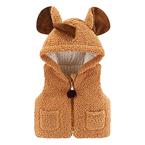 Toddler Baby Winter Sleeveless Vest Coat Solid Zipper Hooded Bear Ears Down Vest Jacket Boys Girls2