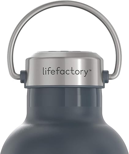 Miniatura 3 de Lifefactory Botella deportiva aislada al vacío de acero inoxidable de 32 onzas, carbono