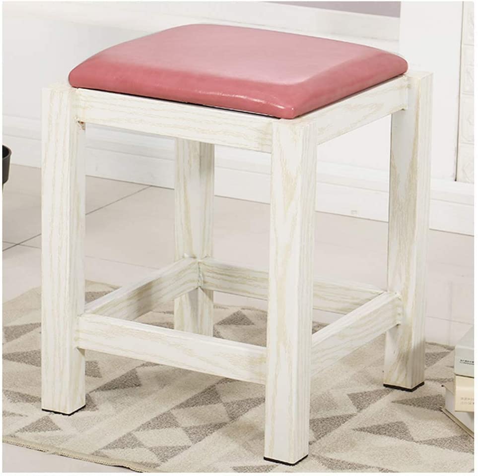 Tabouret ottoman carré robuste en métal avec assise confortable de salon
