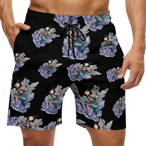 Fairy Mens Swim Trunks Quick Dry Board Shorts Beach Swimwear Bathing Suits