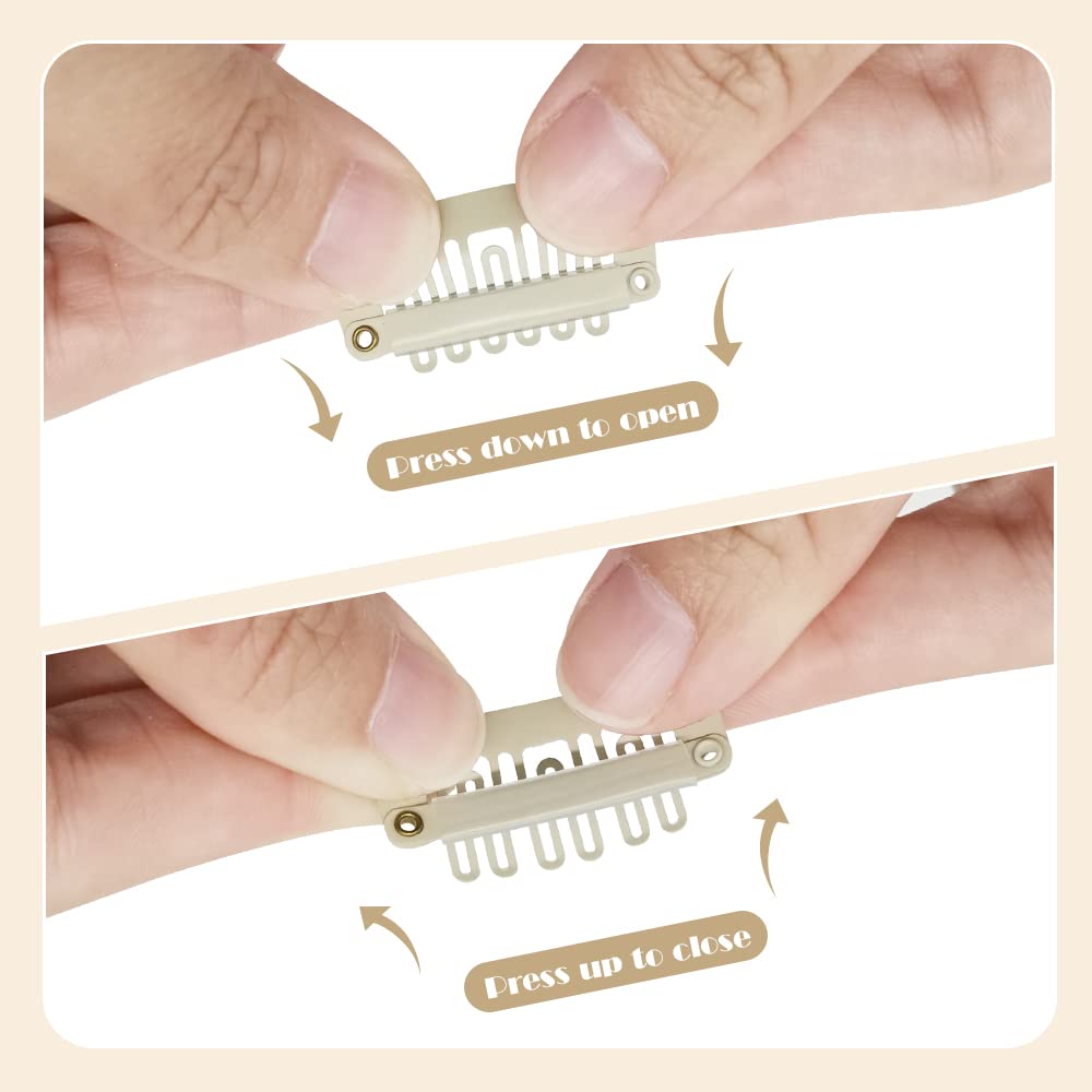Dreamlover Beige Klipsy do Peruk, Klipsy do Przedłużania Włosów, 6 Zębów, 30 Sztuk