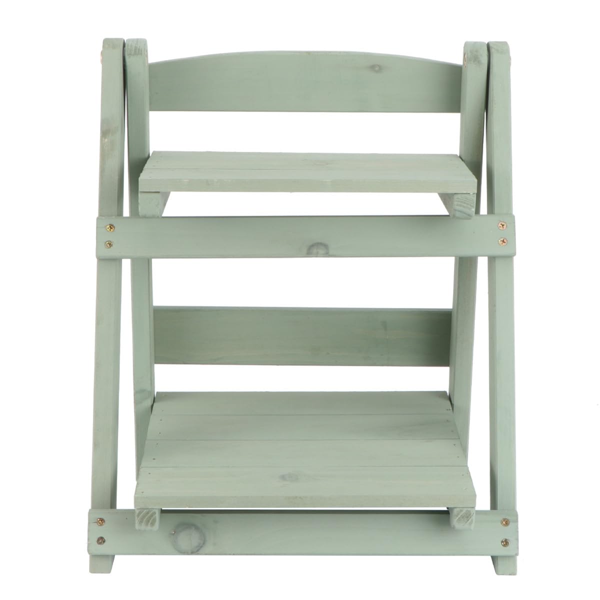 Mobestech Two Tier Wooden Plant Stand Folding Retro Style Flower Pot Rack for Indoor Outdoor Use Home Office Balcony Storage Organizer