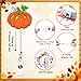 Crtiin 24 Pcs Fall Badge Reels Thanksgiving Badge Holder with Alligator Clip Felt Retractable Holiday Name ID Reel Maple Leaf Pumpkin Reel for Autumn Nurse Doctor Teacher Gifts