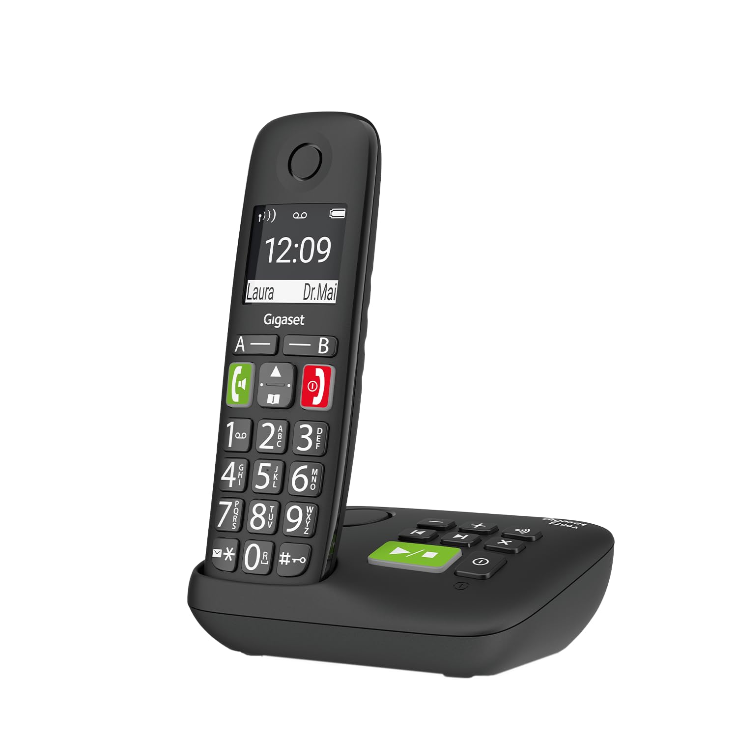 Gigaset E290A – Schnurloses Senioren-Telefon mit Anrufbeantworter und großen Tasten