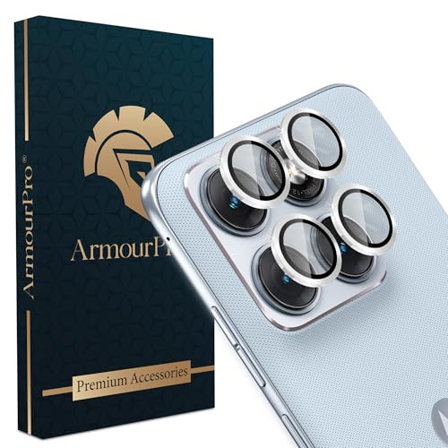 Image of ArmourPro Camera Rings Tempered Glass for Motorola Edge 70 Fusion, Tough HD Individual Aluminum Alloy Rings 9H Camera Cover, Scratch-Resistant,Camera Lens Protection| Silver, 1 Pack