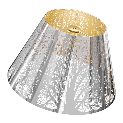 Vintage silver lamp shade,metal lamp shade,large lamp shade,bell lamp shades,decorative