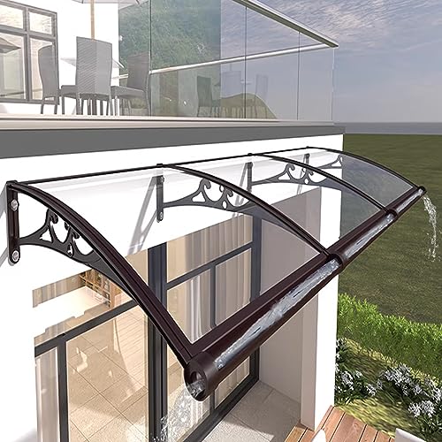 Protection solaire pour fenêtres et abri de pluie robuste avec auvent en polycarbonate 69"