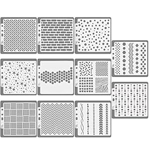CODIRATO 11Pcs Pochoir Peinture pour La Carte, Pochoir Bullet Journal, Pochoir Lettre de Dessin Réutilisable Plastique DIY modèle de dessin pour Scrapbooking Carte d’anniversaire et d’artisanat