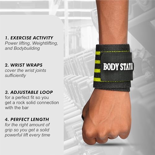 Image of Pro Weightlifting Wrist Wraps with Thumb Loop | Adjustable Gym Wrist Support for Men & Women - Powerlifting, Crossfit, Strength Training & Pain Relief